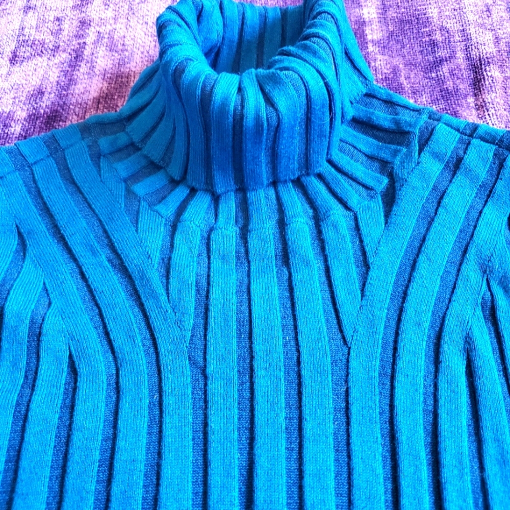 APT 9 teal ribbed sweater